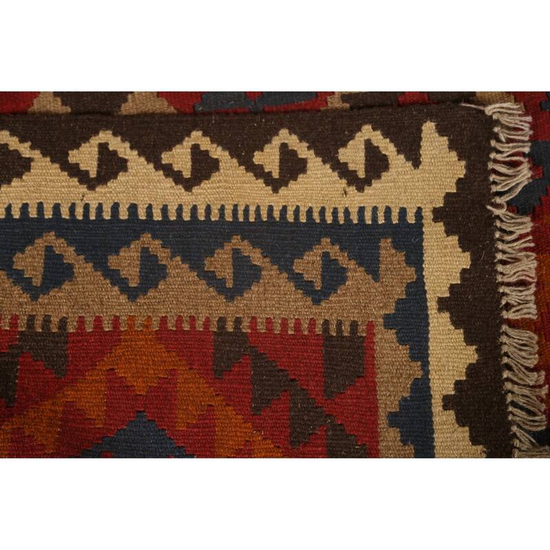 Tribal Geometric Kilim Oriental Wool Area Rug Flat-woven Carpet - 5'2" x 6'9"