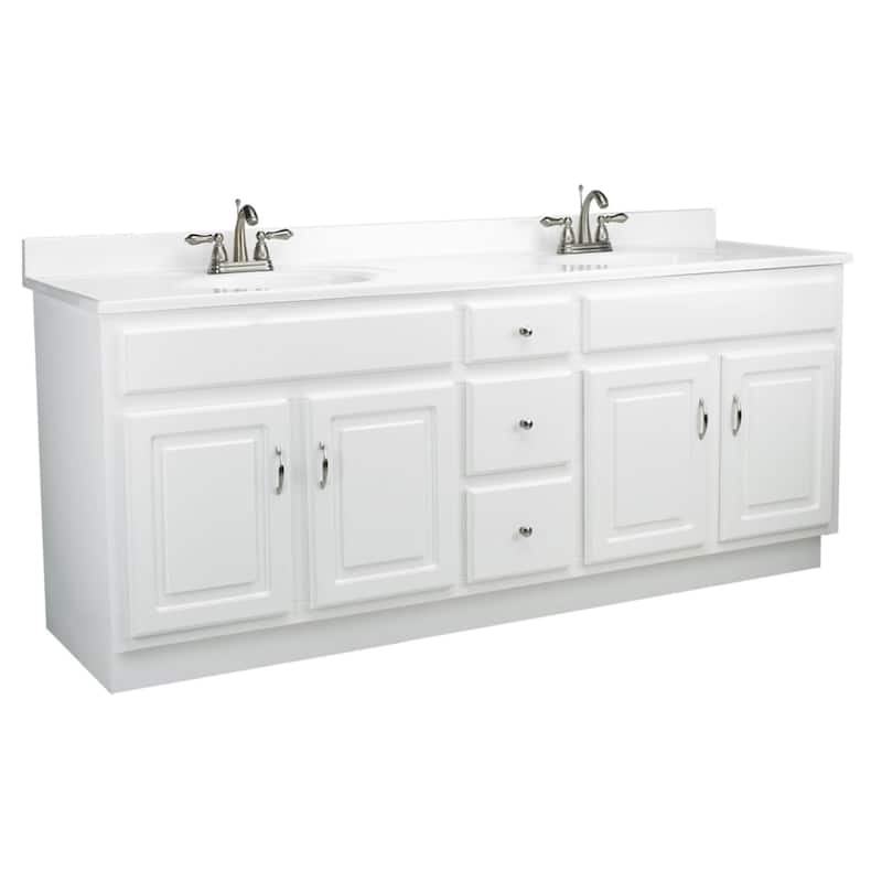 Design House 574756 Concord 72" Free Standing Double Basin Vanity Set - White