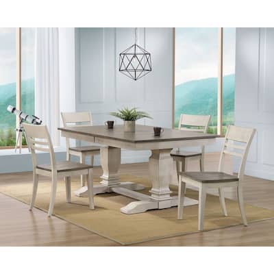 Double Transitional Pedestal Dining 7-Piece Dining Set