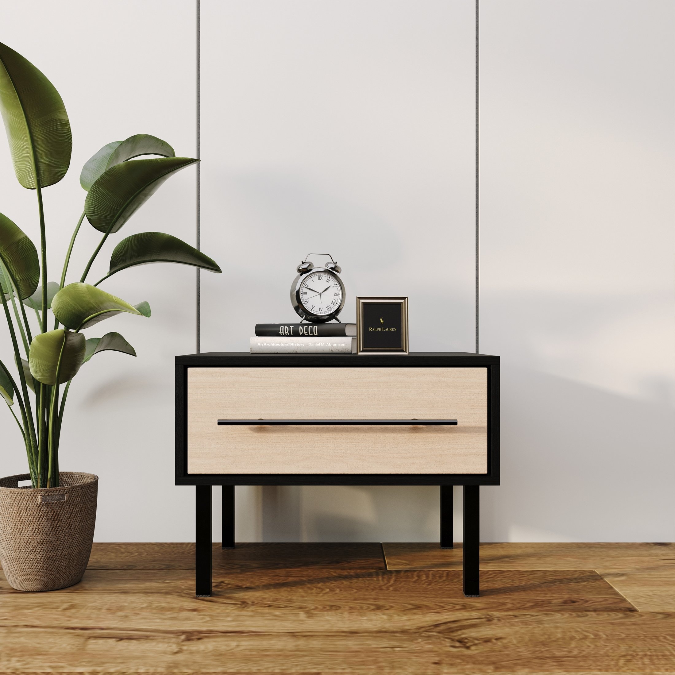 CraftPorch Transitional 1-Drawer Wooden Nightstand
