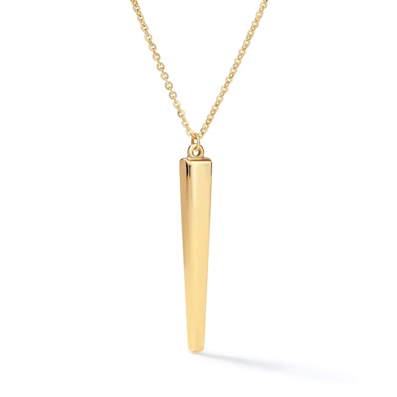 Clover 14K Yellow Gold Vertical Bar Pendant Necklace - Adjustable 16-18"