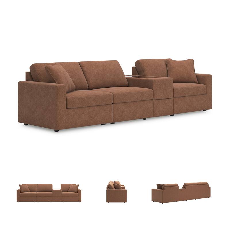 Signature Design by Ashley Modmax 4-Piece Sectional with Storage Console - 125"W x 37"D x 36"H