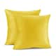 Porch & Den Cosner Microfiber Velvet Throw Pillow Covers (Set of 2) - 20" x 20" - Yellow