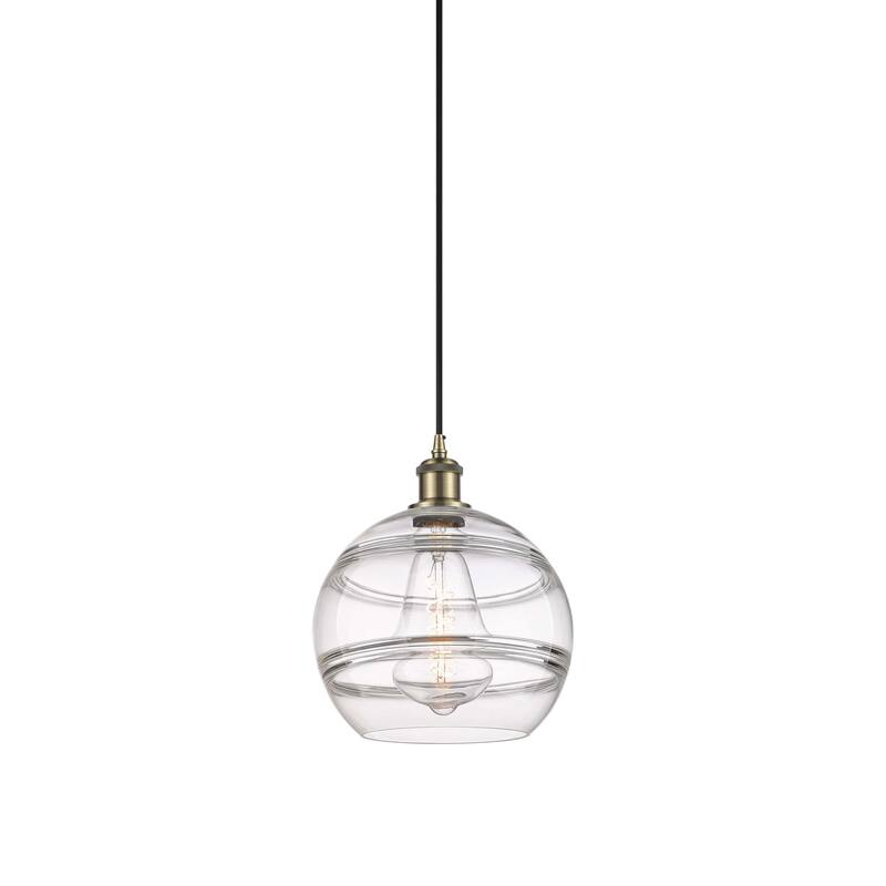 Innovations Lighting 516-1P-12-10 Rochester Pendant Rochester 10" Wide - Antique Brass / Clear