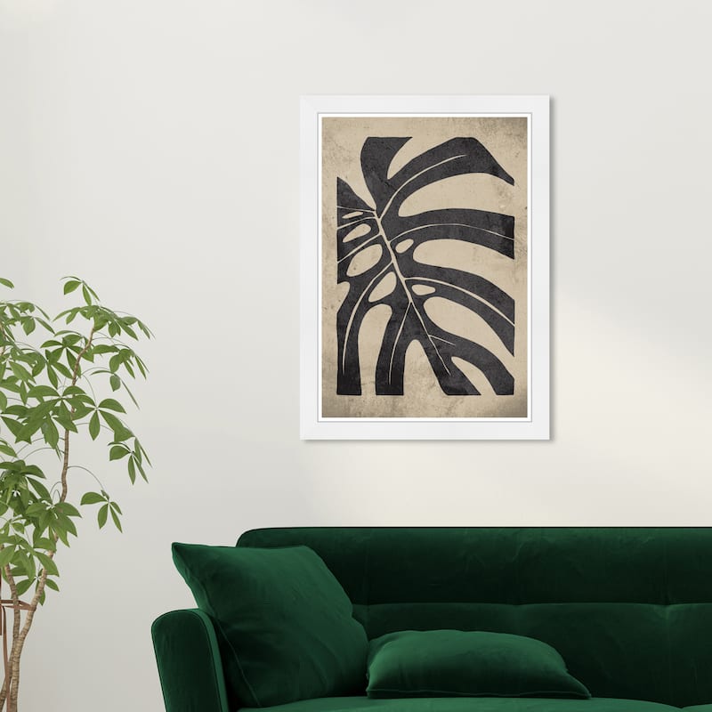 Wynwood Studio Leaf Detail Framed Boho Minimalist Abstract Prints