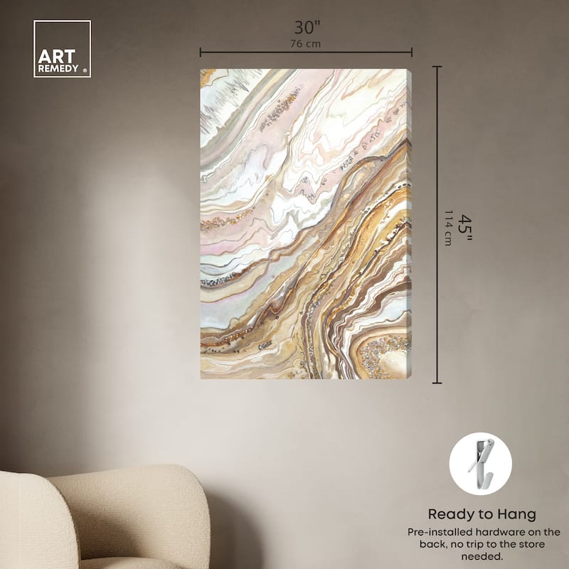 Art Remedy Royal Gold Geode Gallery Wrapped Mineral, Agate & Geode 1 Piece Canvas Wall Art