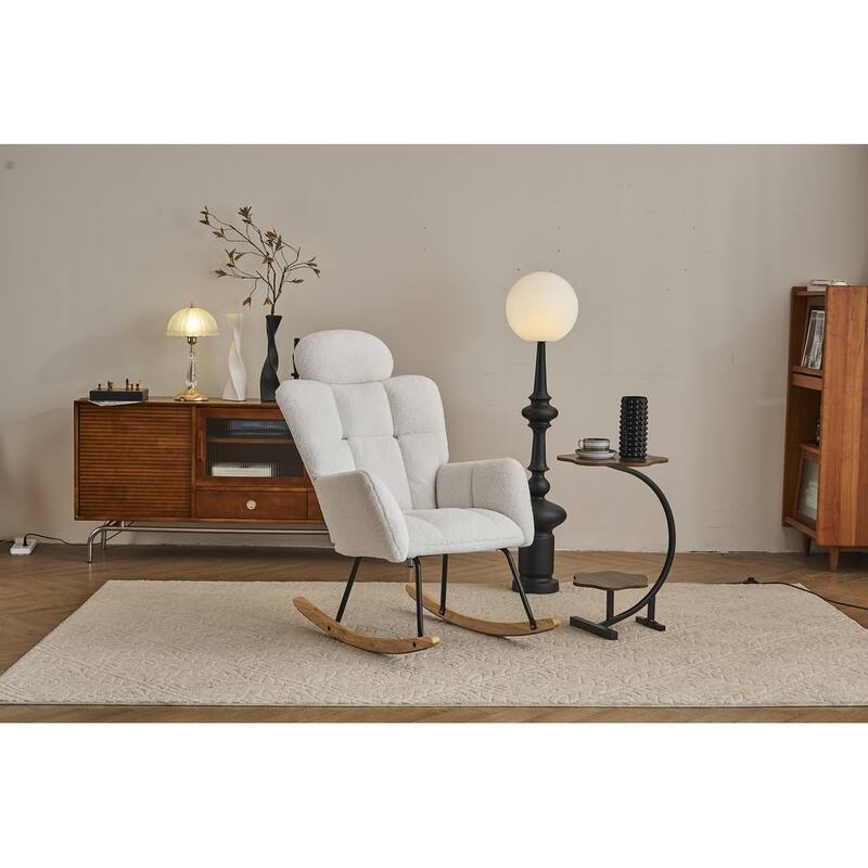 Teddy Fabric Upholstered Accent Armchair Chair Rocking Chair