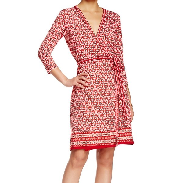 max studio red wrap dress