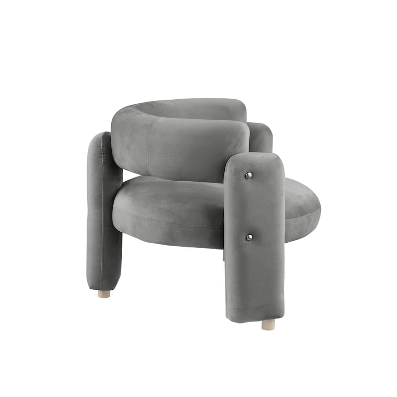 Modern Accent Chair With Solid Wood Frame, For Living Room, Bedroom, Lounge Area, Office