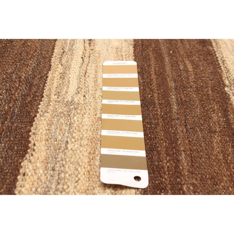ECARPETGALLERY Flat-Weave Boho Brown Wool Kilim - 4'7 x 6'8