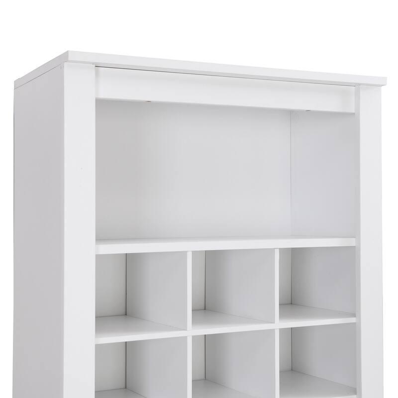 Contemporary 30-Shoe Cabinet with 30 Compartments, Durable Particle Board Construction for Hallway, Bedroom and Entryway