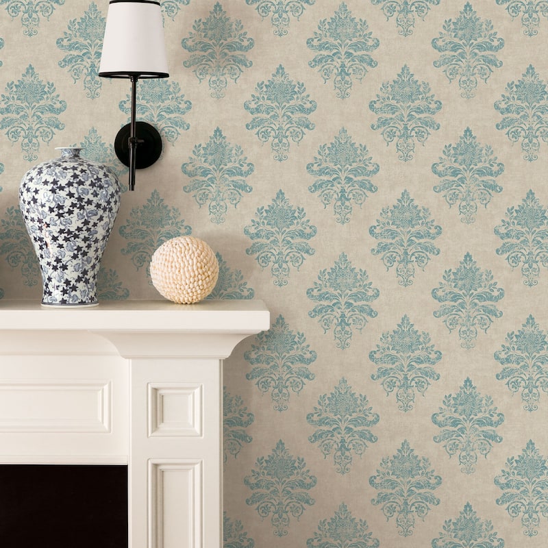 Galerie Wallcoverings Nordic Elements Damask Medallion Non-woven Matte Wallpaper Roll