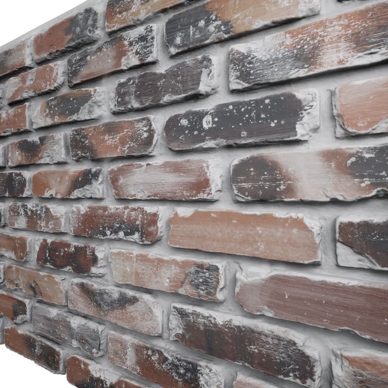 EverStone Aged Brick Faux Brick Panel, 46 7/8"W x 27"H x 1 1/4"D