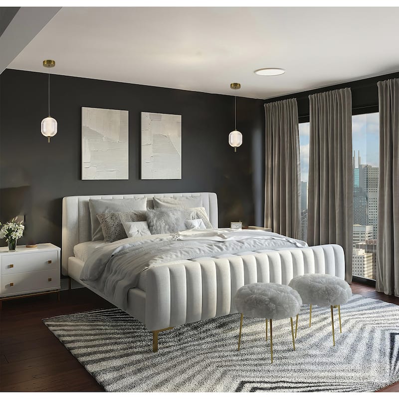 1-Light Brass Dimmable LED Single Pendant With A Clear PC Shade