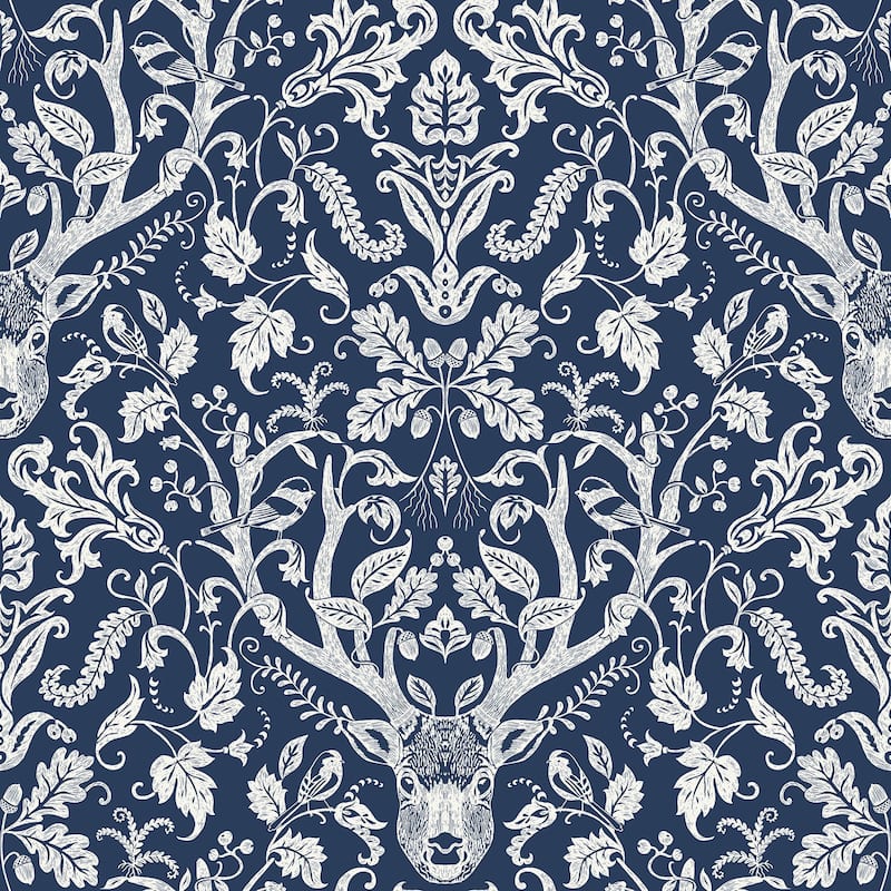 NuWallpaper Navy Escape to the Forest Peel & Stick Wallpaper - 216in x 20.5in x 0.025in