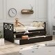 preview thumbnail 28 of 37, Twin Size Wooden Daybed with 2 Drawers and Trundle for Kids Teens