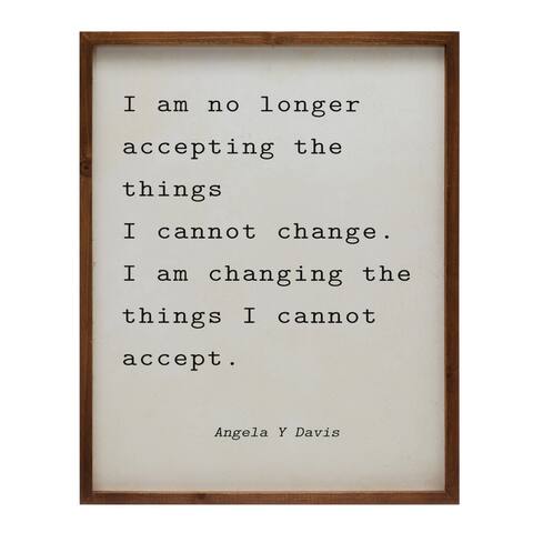 Wood Framed Wall Décor with Saying "I Am No Longer"