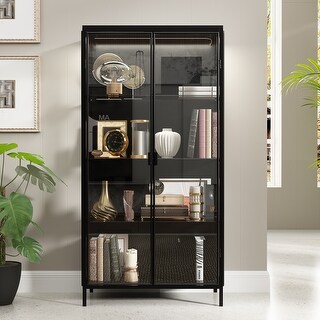 人気ブランドバ40代 Frame Iron with Cabinet Showcase Storage and Bookshelf Light 