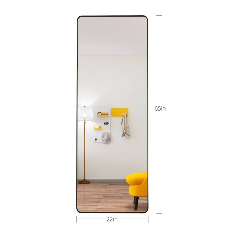 65 x 22in Full Length Dressing Mirror with Frame Standing or Hanging