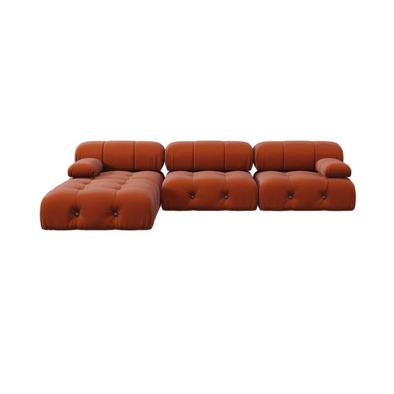 Convertible Modular Sectional Sofa with Ottomans