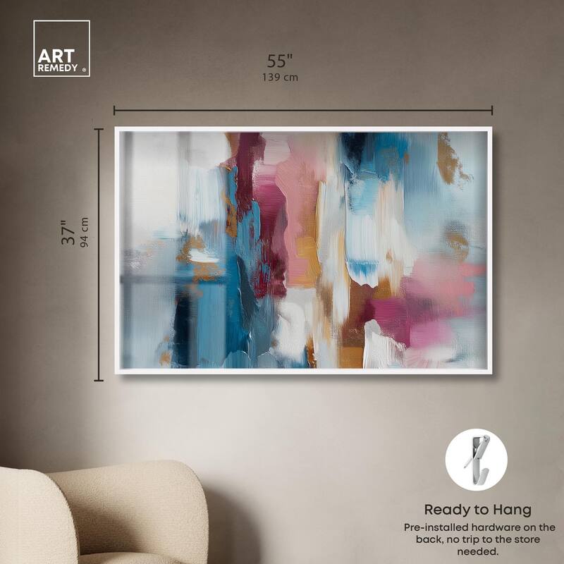 Rosy and Ocean Hues II Shadowbox by Art Remedy