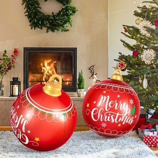 24 Inch Light Up PVC Giant Inflatable Christmas Decorated Ball - Bed ...