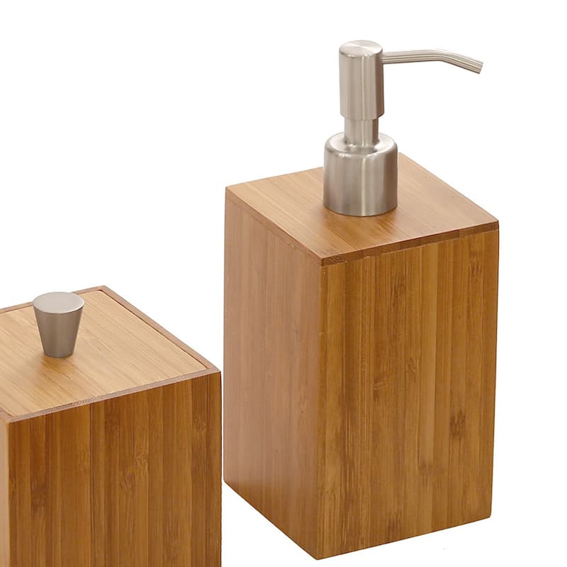 Seville Classics 5-Piece Bamboo Luxury Vanity Bathroom Accessory Set