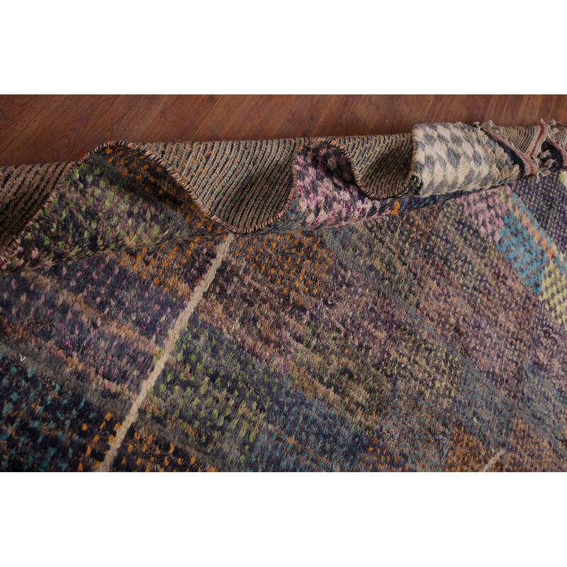 Plush Moroccan Oriental Rug Hand-Knotted Wool Carpet - 7'11" x 10'10"