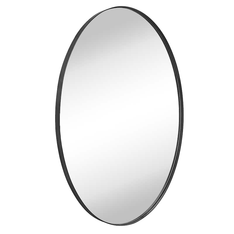 TEHOME Javell Oval Metal Wall Mirror - 36" x 24" - Black