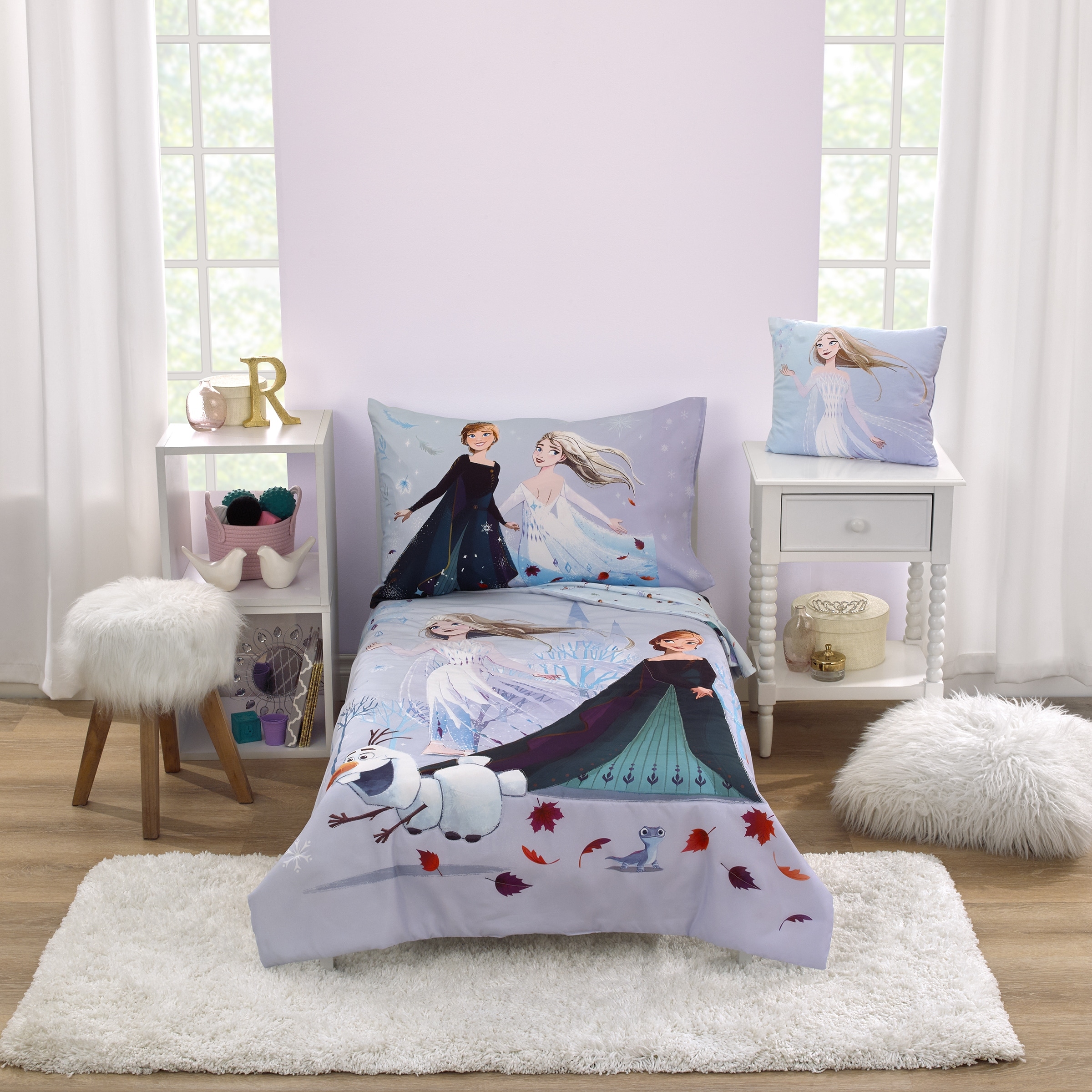 Disney Frozen Winter Cheer Anna Elsa and Olaf 4 Piece Toddler Bed Set Bed Bath Beyond 40447757