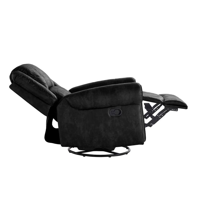 Monroe Polished Microfiber Nailhead Swivel Glider Recliner by iNSPIRE Q Classic