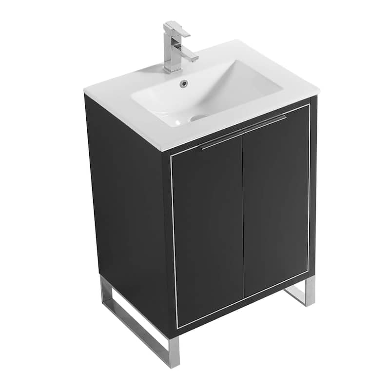 Fine Fixtures Opulence Collection Bathroom Vanity with White Ceramic Sink