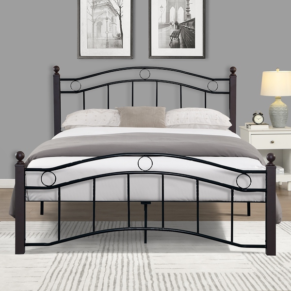 Black metal queen top headboard and footboard