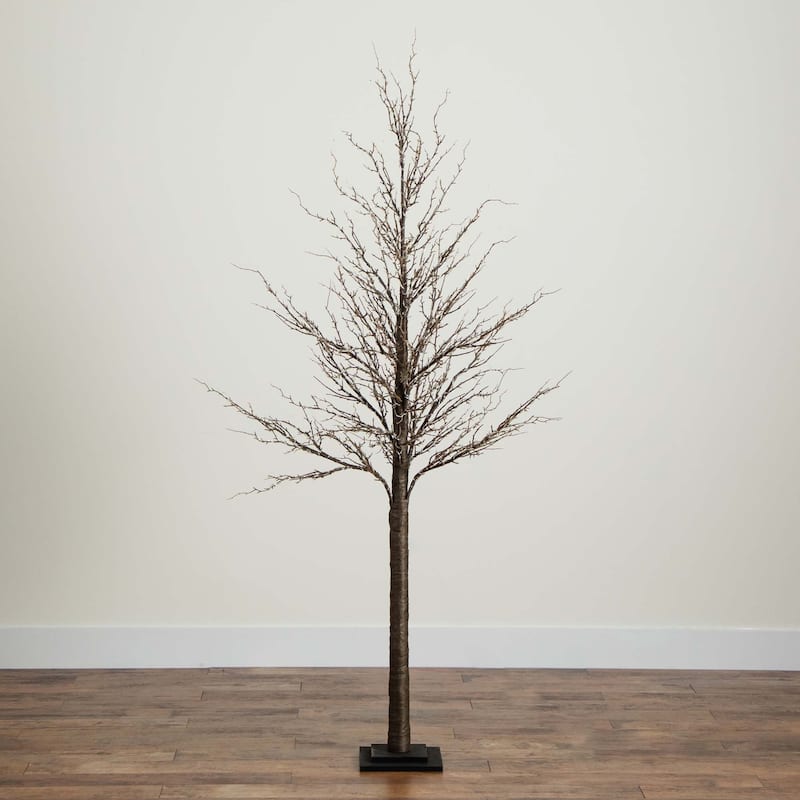 Pre-Lit Brown Twig Artificial Christmas Tree - 6' - Warm White LED Lights