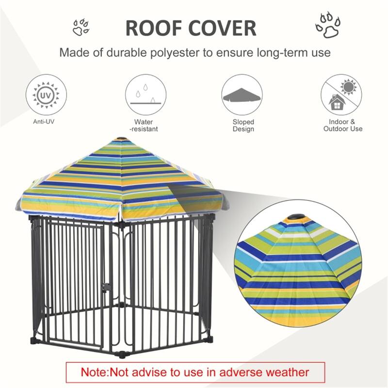 Portable Metal Playpen for Small Dogs, Rabbits, and Ducks - 48" L x 41.25" W x 46.75" H