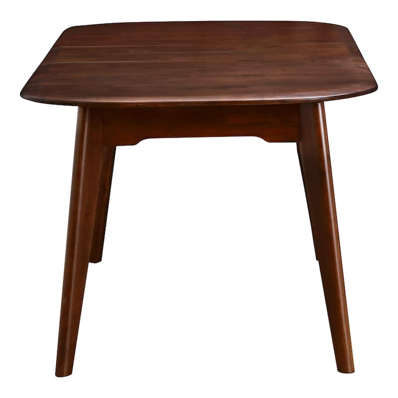 Furniture of America Abigail VII Mid-Century Modern 7-Piece Rich Walnut Solid Wood 79-inch Extendable Dining Set