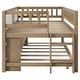 preview thumbnail 16 of 22, Twin Size Loft Bed, Wood Low Loft Bed with Storage Shelves, Blackboard, Trundle and Ladder Wooden Bed Frame No Box Spring Needed