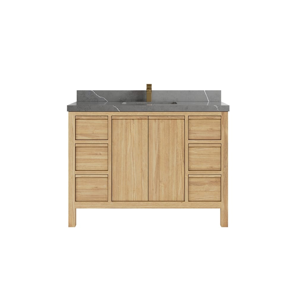 Willow Collections 48 in. W x 22 in. D Elizabeth Solid Teak Single Sink Bathroom Vanity with Countertop