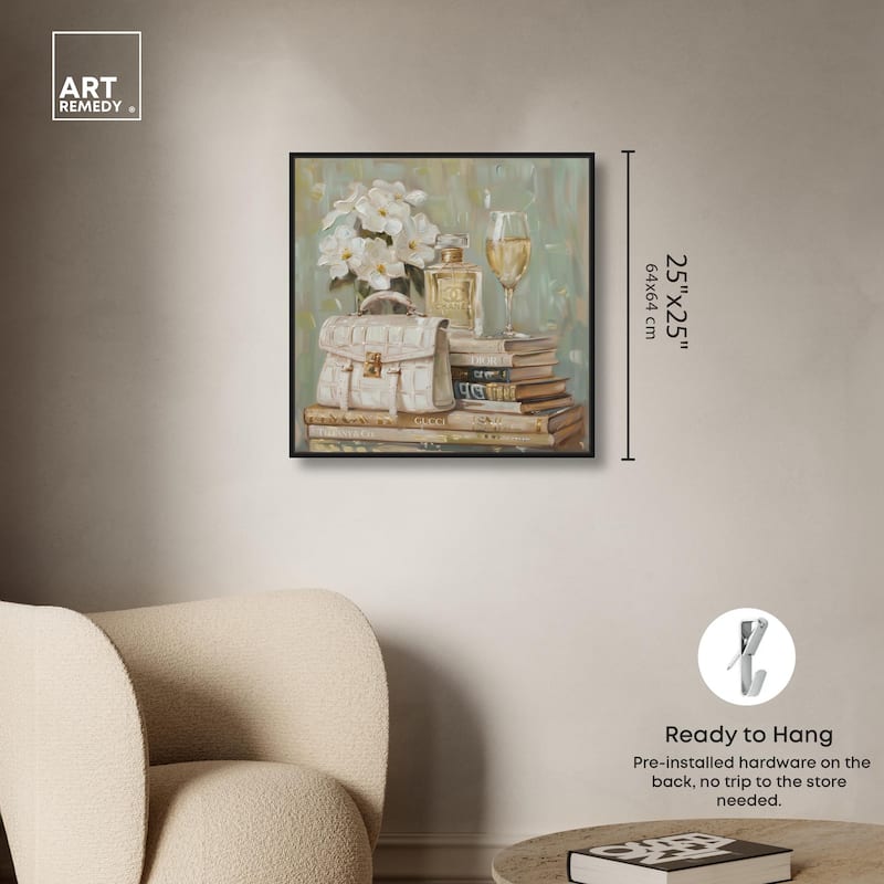 Sage Green Glam Canvas by Art Remedy