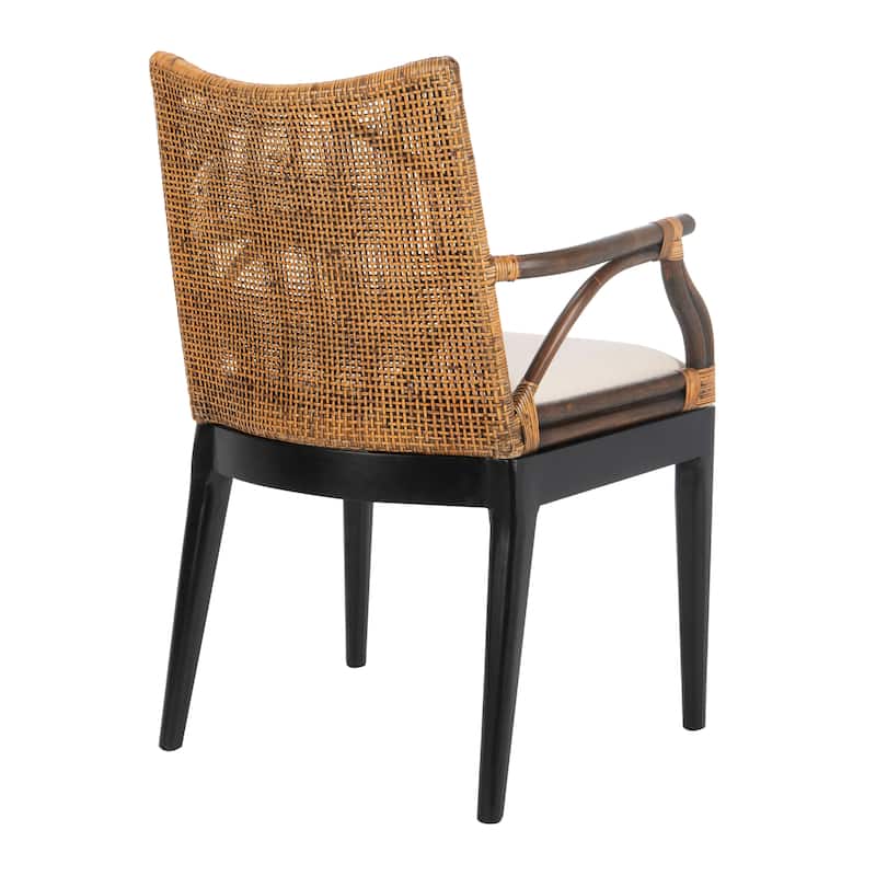 SAFAVIEH Gianni Tropical Coastal Cushion Arm Chair - 21.5" W x 23.5" L x 32.3" H