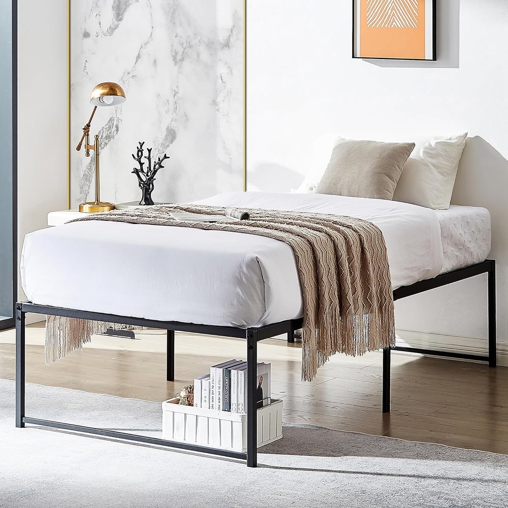 18 inch Bed Frames Heavy Duty Metal Twin/Full/Queen/King Size Platform BedFrame, No Box Spring Needed, Black Beds