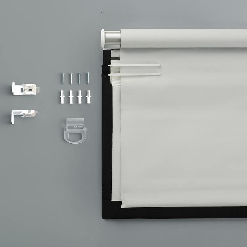 Sun Zero Pryer Textured Total Blackout Cordless 1-Piece Roman Shade