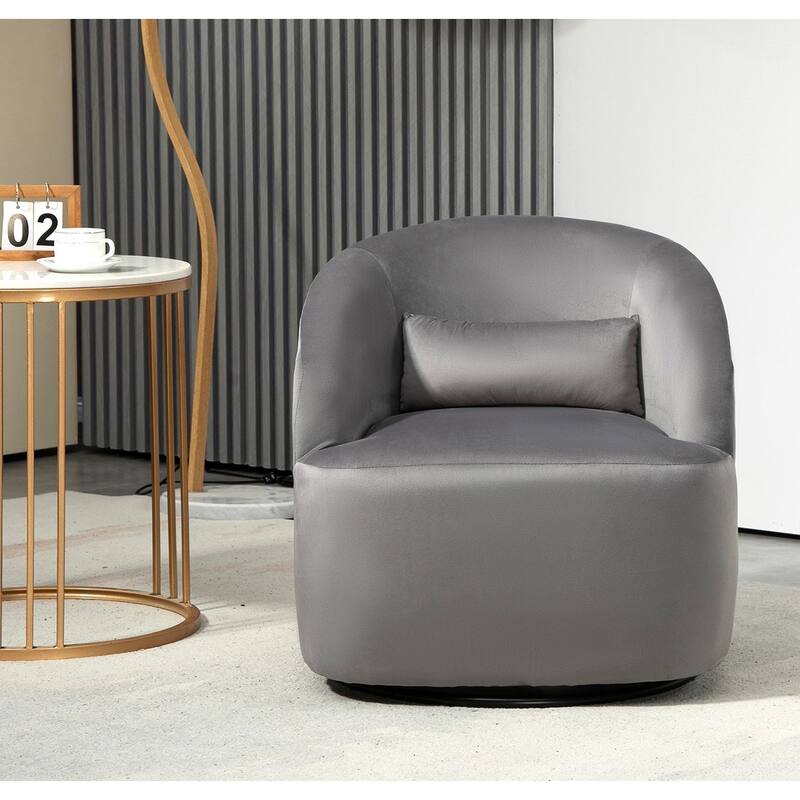 Modern Velvet Upholstered Swivel Accent Chair