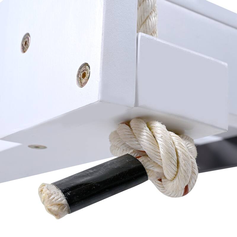 Patio Twin Size Porch Swing Bed Seating with Hemp Ropes