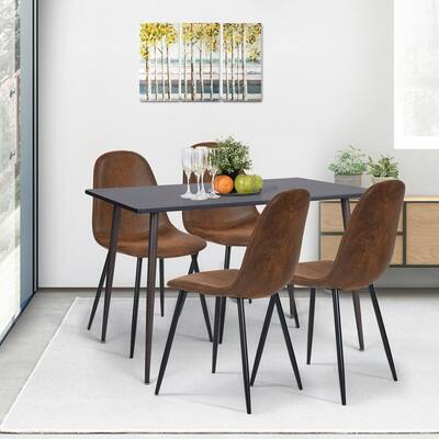 Carson Carrington Mid-Century Modern Faux Suede Dining Chair (Set of 4)