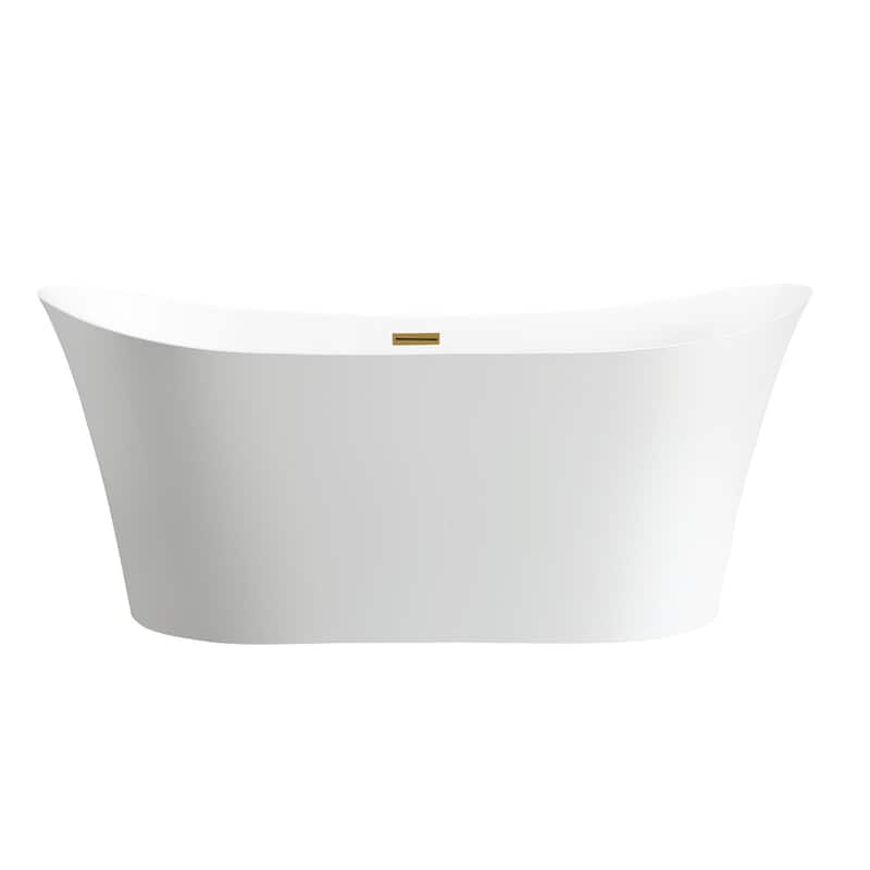 Vanity Art 67 inch Acrylic Freestanding Soaking Bathtub