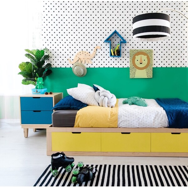商品画像：Amazon.com: NCKMYB Kids Twin Bed with Guardrails, Low 1