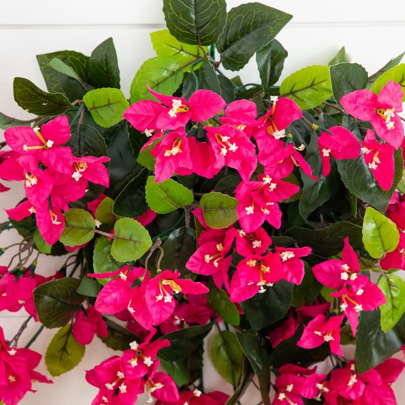 28-in UV Resistant Artificial Bougainvillea Hanging Plant - Set of 2