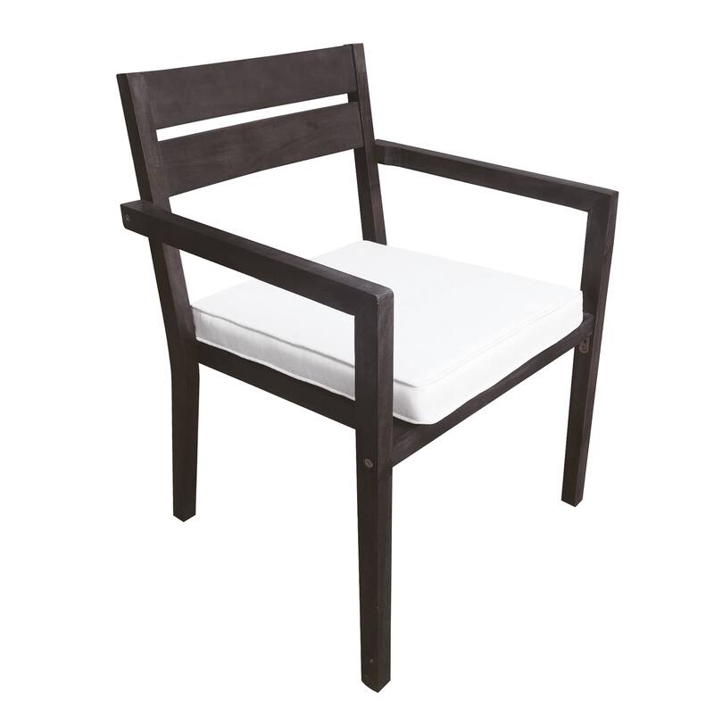 7-Piece Outdoor Acacia Wood Dining Set with Table and 6 Upholstered Chair