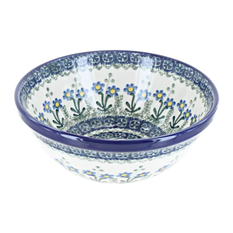 Blue Rose Polish Pottery Ceramika Artystyczna Cereal Bowl - Blue Posy